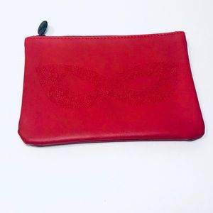 IPSY COSMETICS BAG,TRAVEL SIZE RED MASQUERADE ZIP